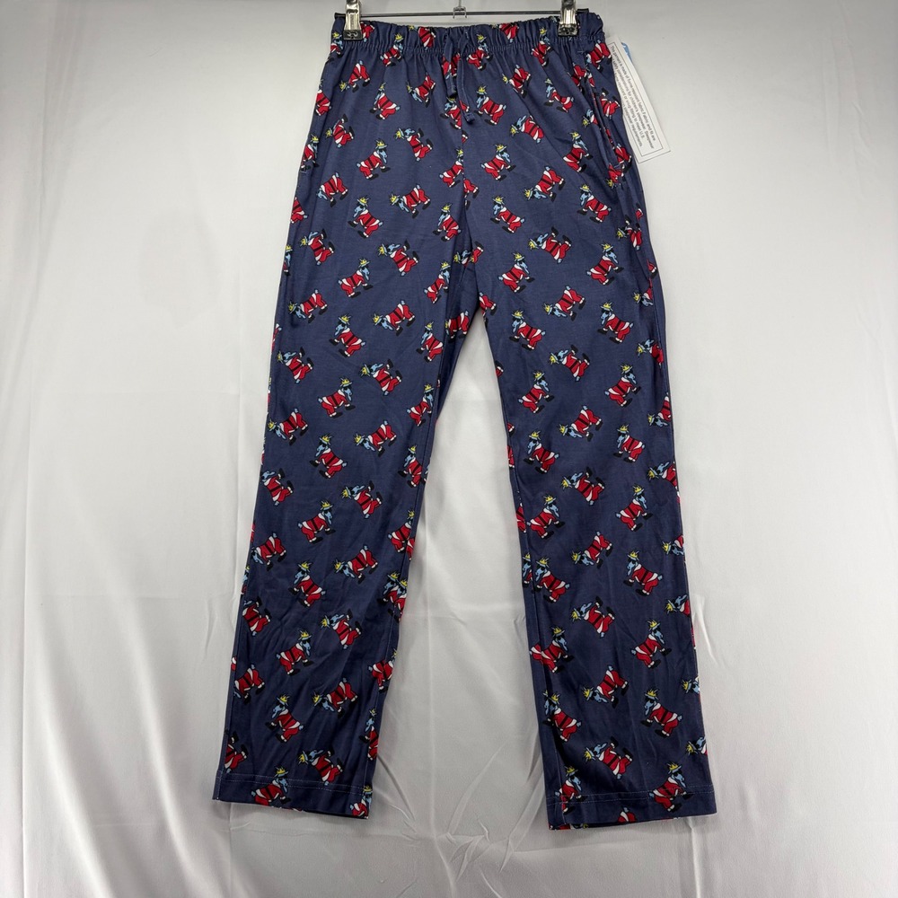 GOAT USA Youth XL Pajama Pants Navy Blue Santa Goat Holiday Sleepwear NWT